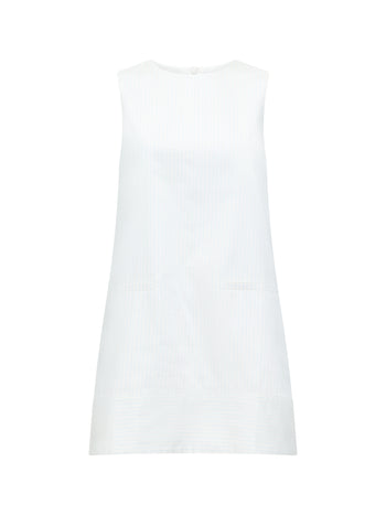 Pinstripe Sleeveless Shift Dress