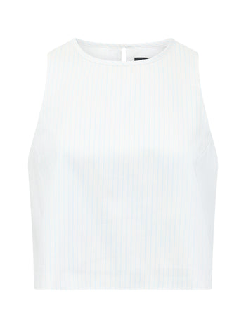 Pinstripe Poplin Shell Top