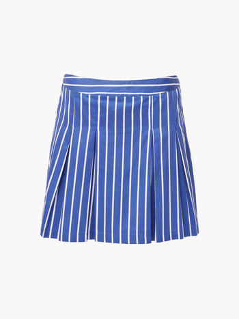 Alexis Cotton Stripe Pleated Mini Skirt