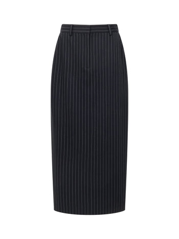 Morgan Tailored Pinstripe Midi Skirt