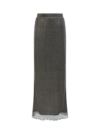 Tamy Lurex Plisse Maxi Skirt