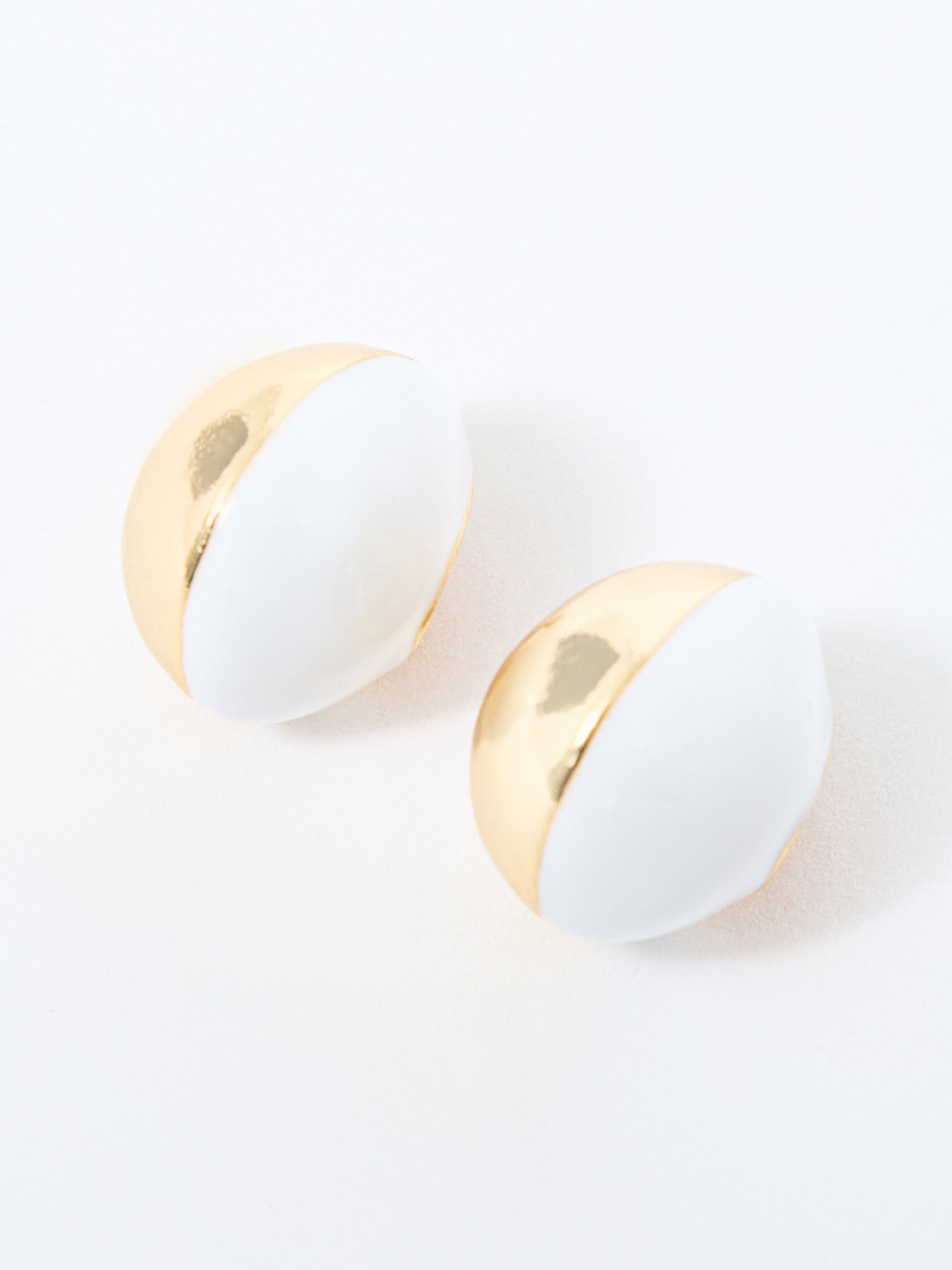 Small Two Tone Teardrop Earrings