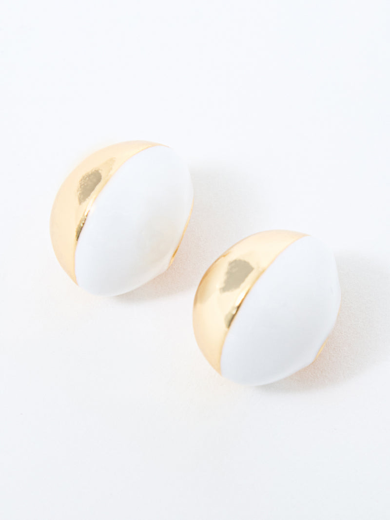 Small Two Tone Teardrop Earrings