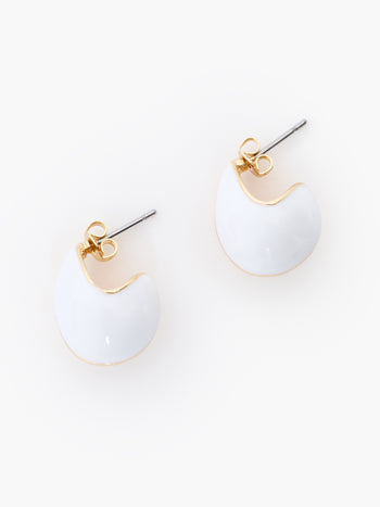 Small Two Tone Teardrop Earrings