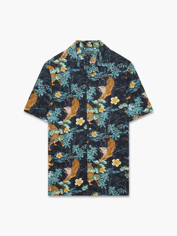 Tiger Bamboo Viscose Revere Short Sleeve Shirt