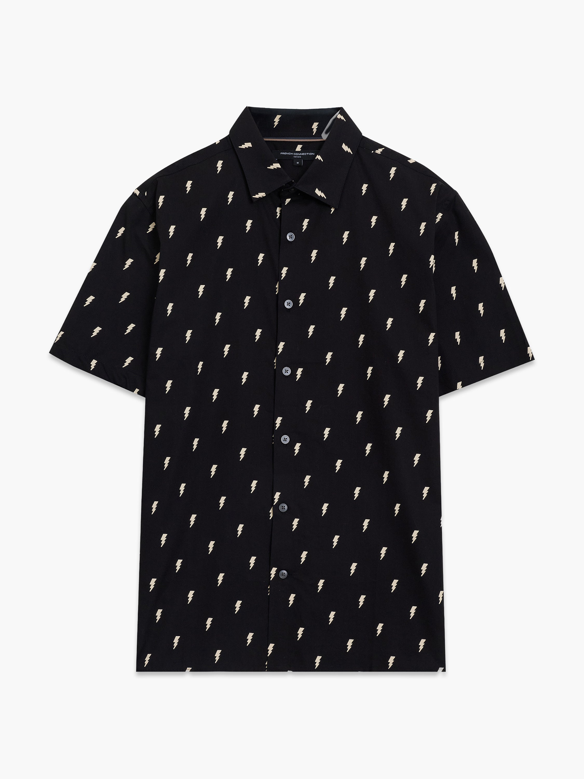 Short Sleeve Lightning Bolt Black and White Shirt