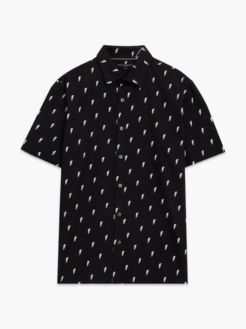 Short Sleeve Lightning Bolt Black and White Shirt