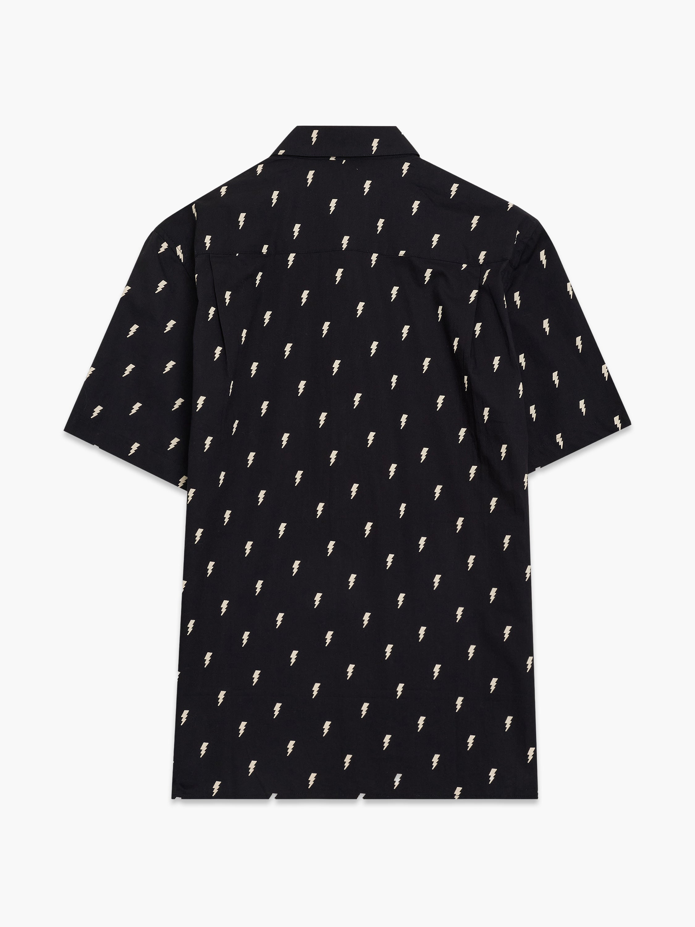 Short Sleeve Lightning Bolt Black and White Shirt