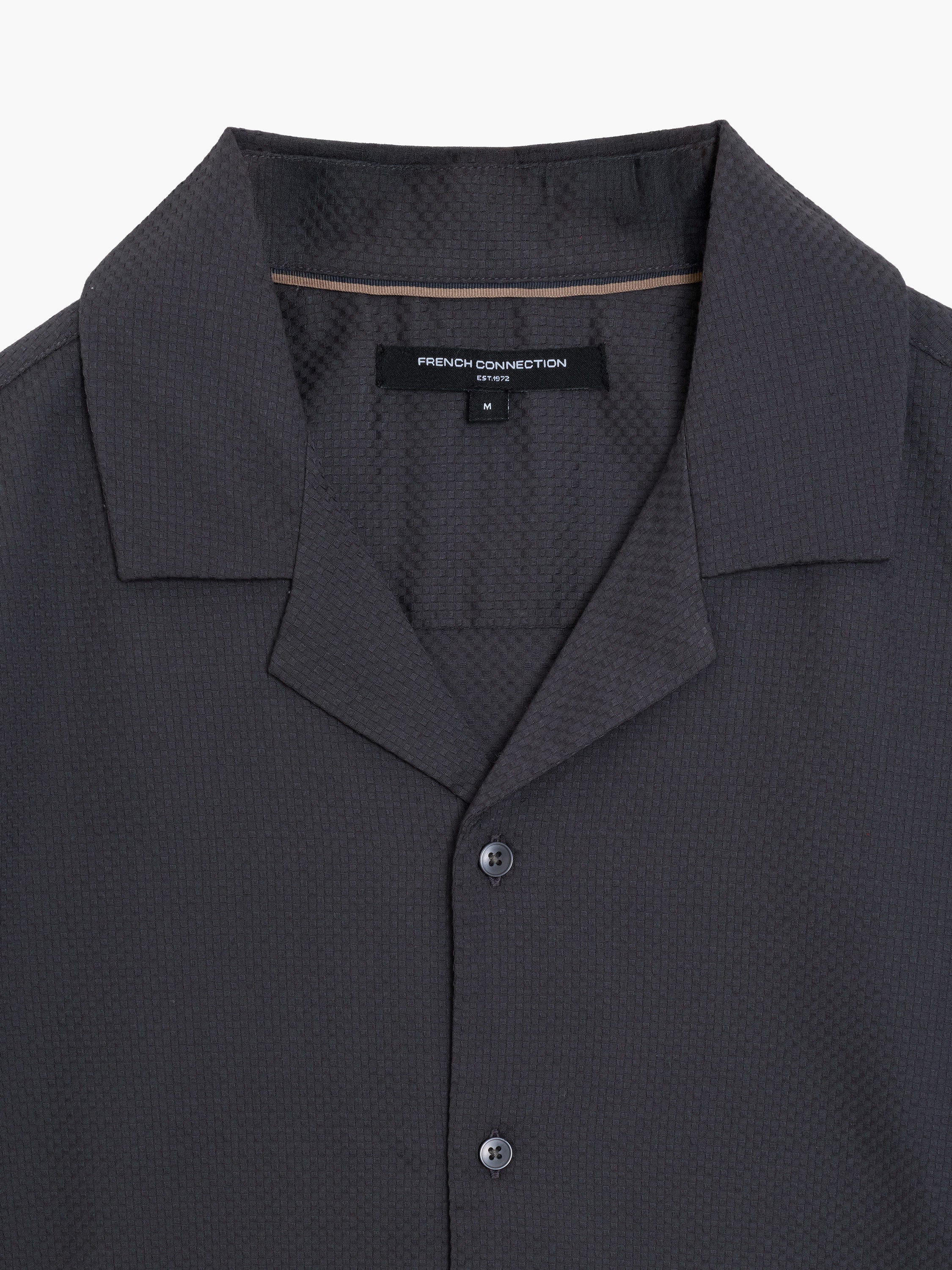 Short Sleeve Trapez Texture Dark Grey Holiday Shirt
