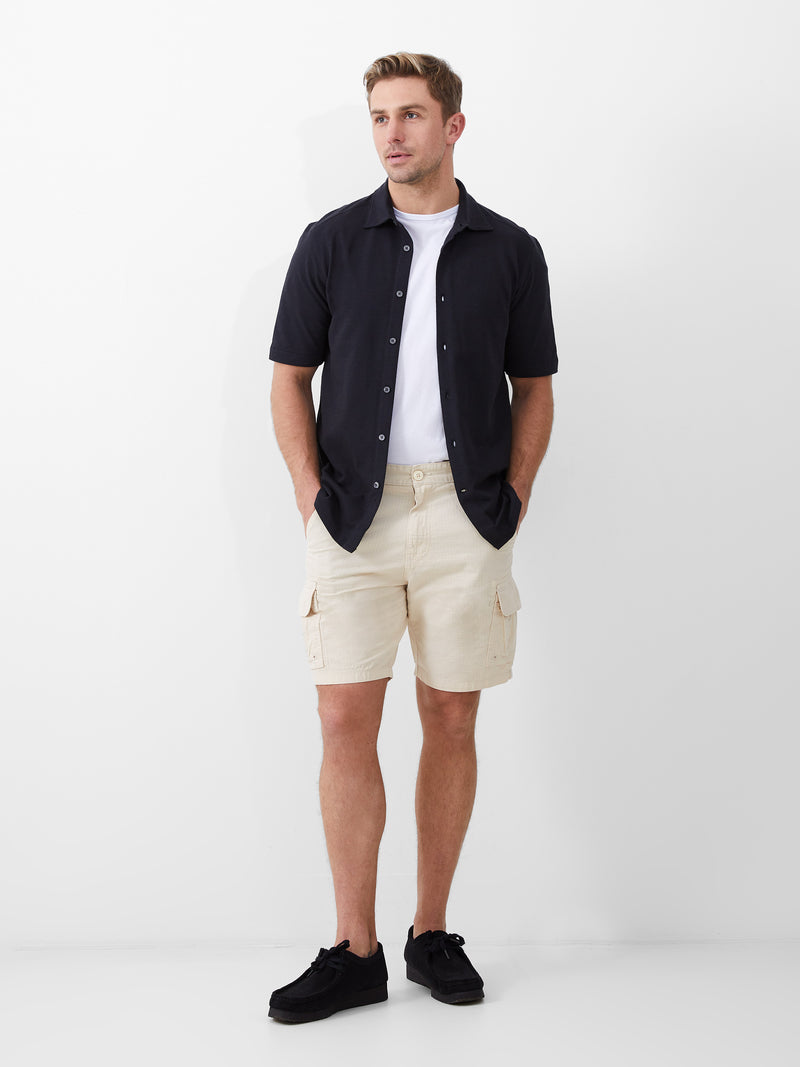 Stripe Texture Jersey Short Sleeve Shirt