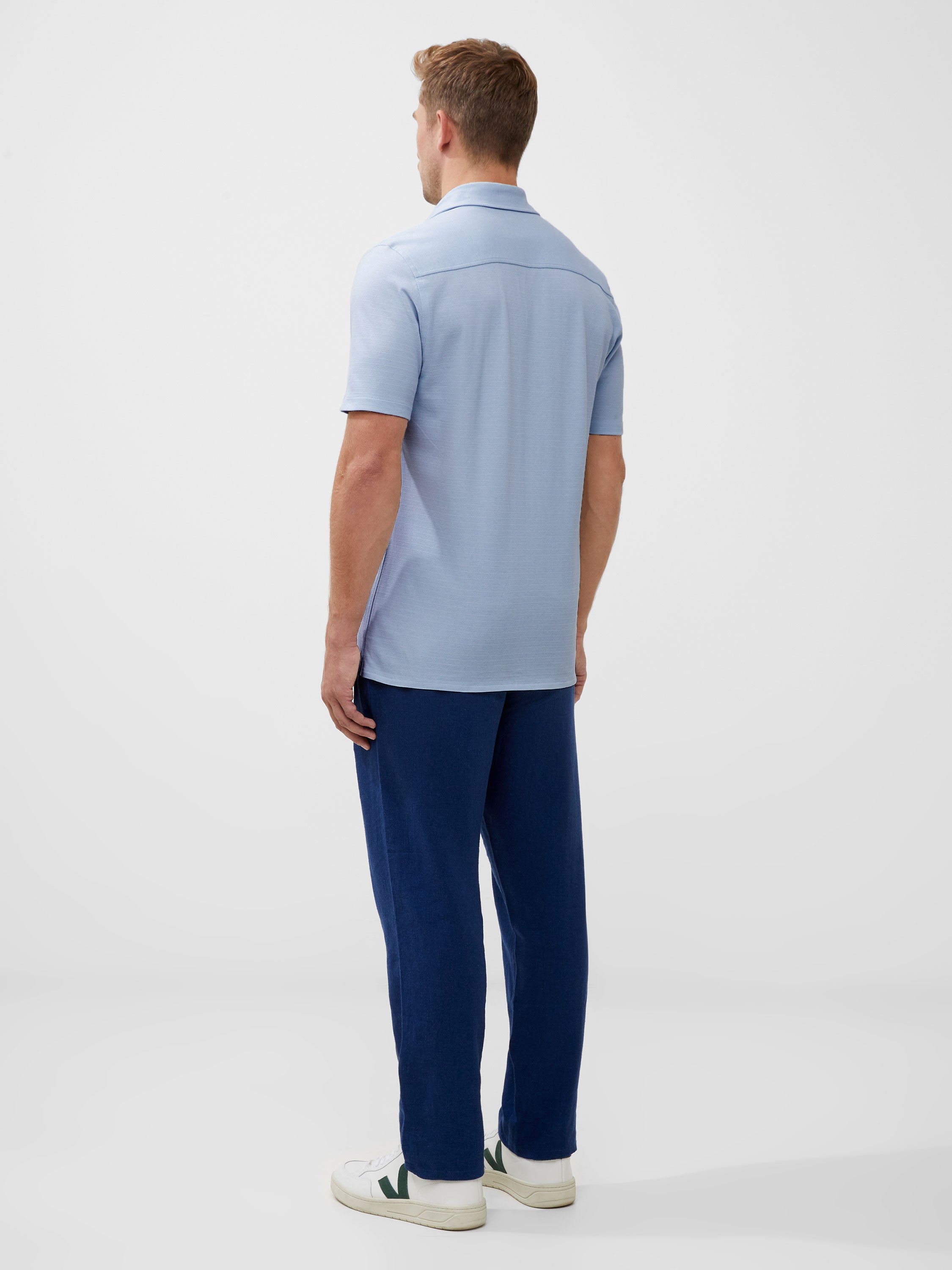 Stripe Texture Jersey Short Sleeve Shirt