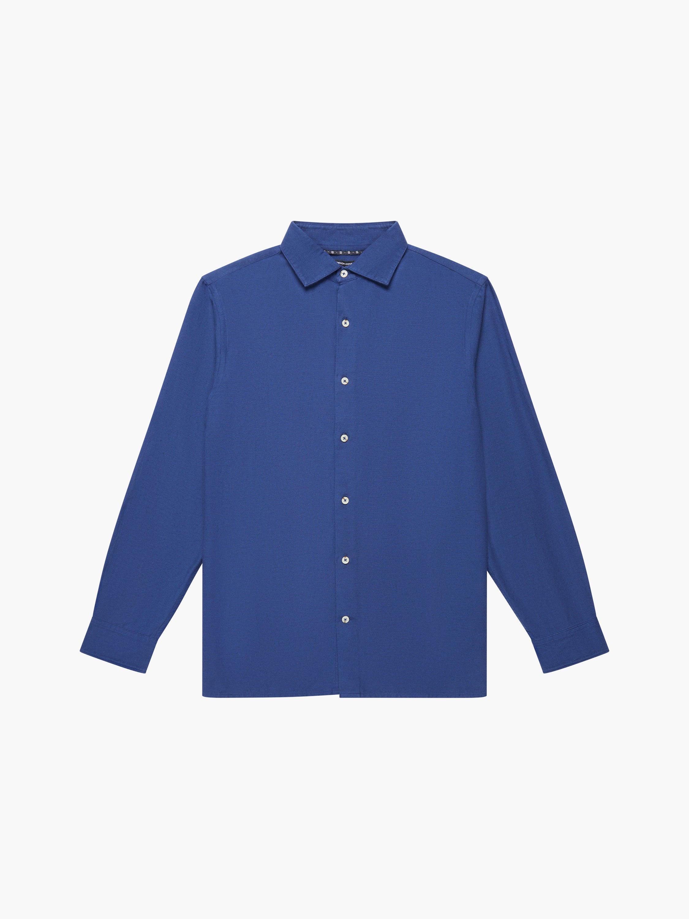Long Sleeve Linen Blend Shirt