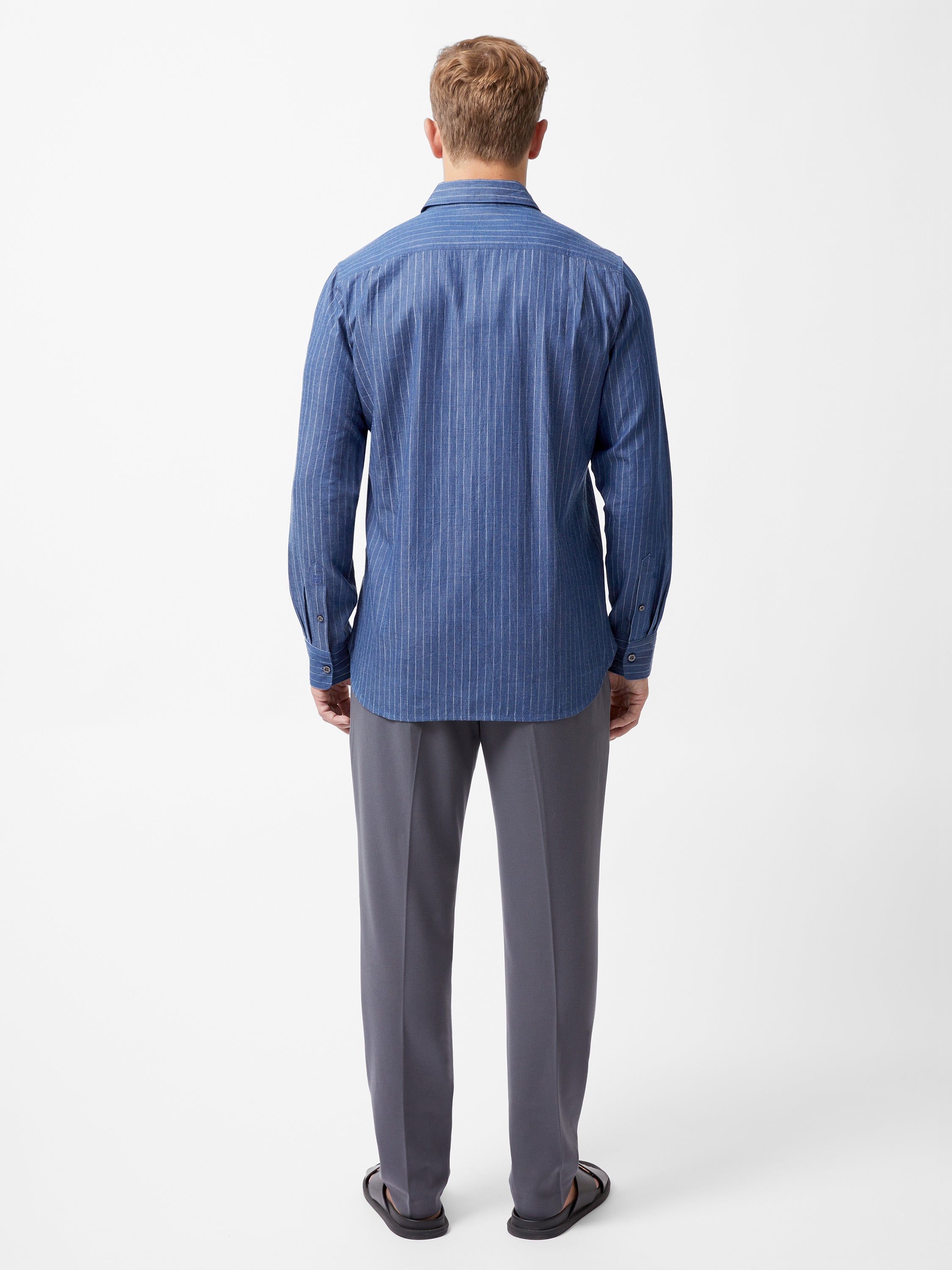 Chambray Stripe Long Sleeve Shirt