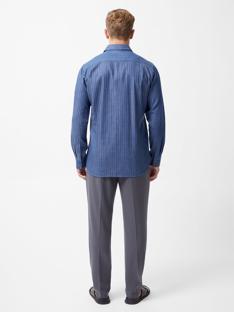 Chambray Stripe Long Sleeve Shirt