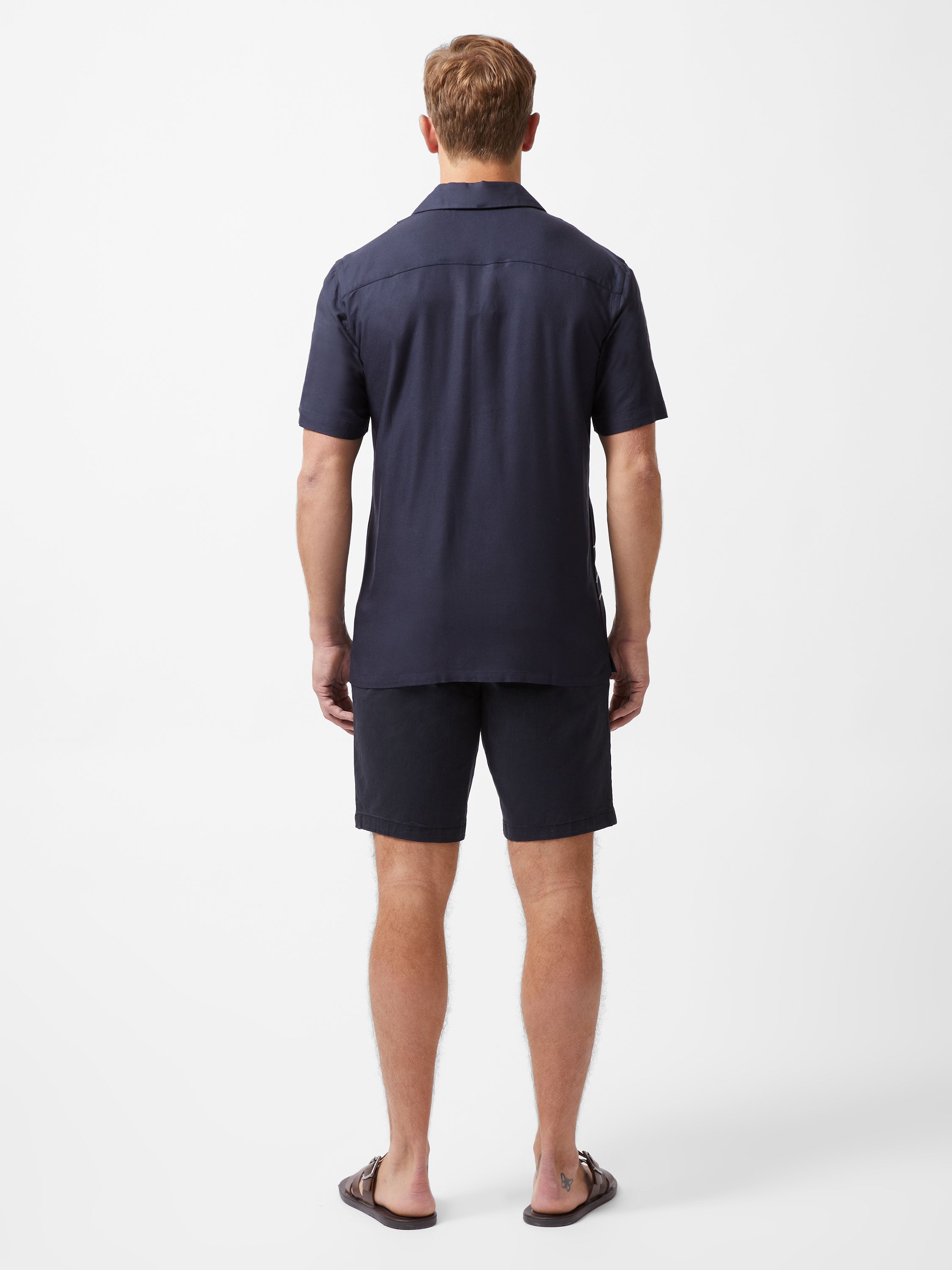 Border Chainstitch Revere Short Sleeve Shirt