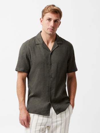 Short Sleeve Matty Weave Revere Shirt