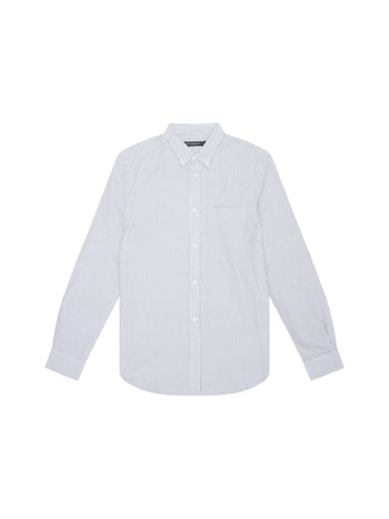 Stripe Pocket Long Sleeve Oxford Shirt