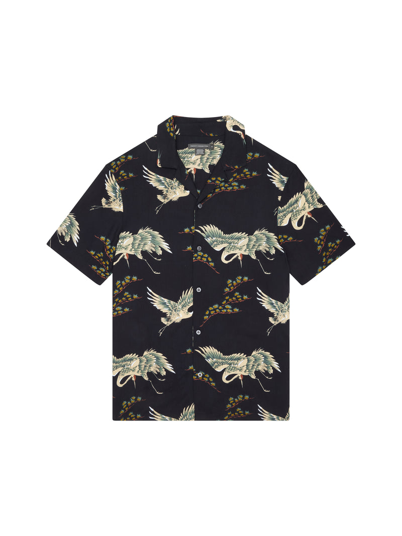Bird Viscose Revere Short Sleeve Shirt