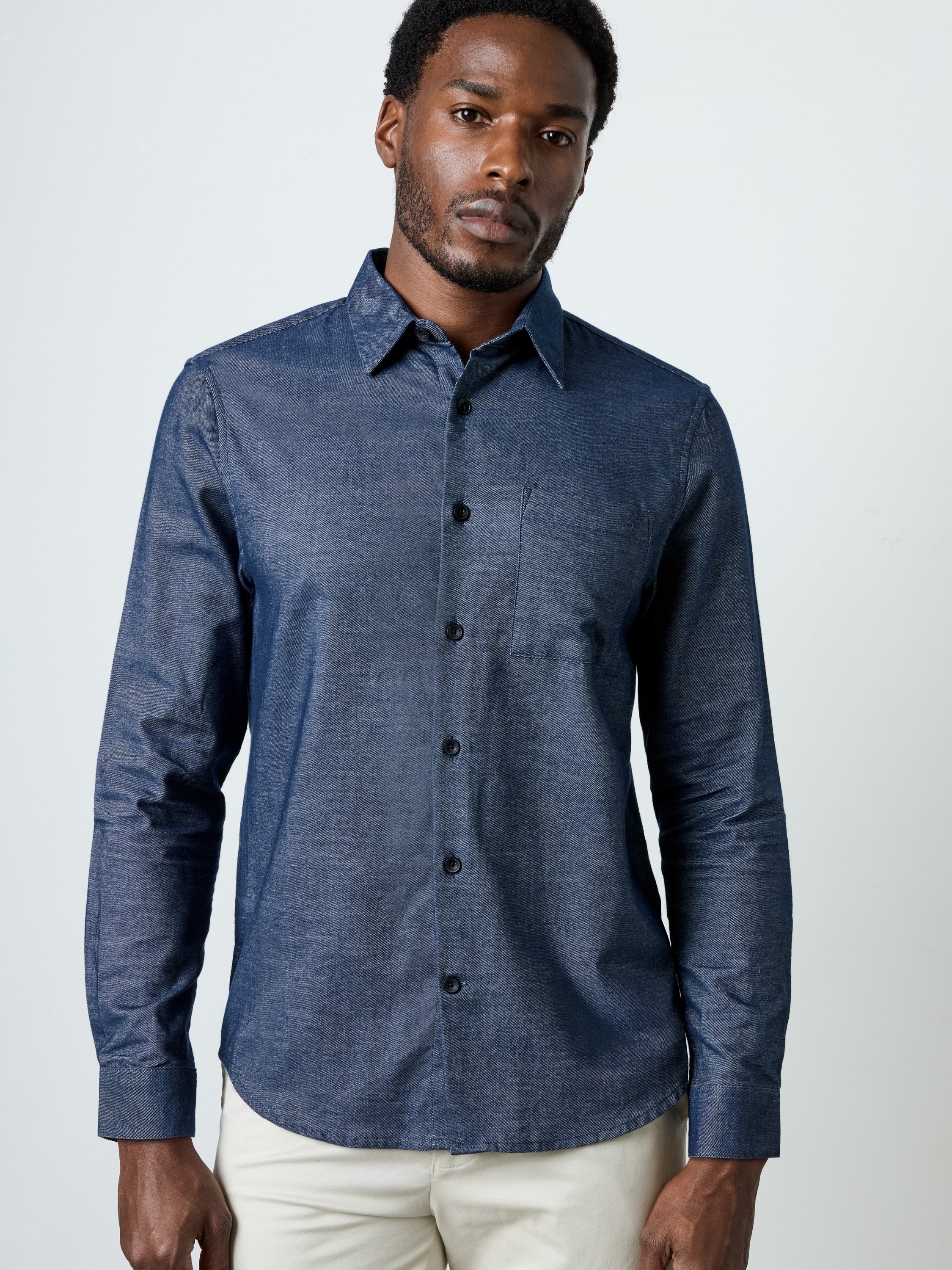 Long Sleeve Melange Flannel Shirt