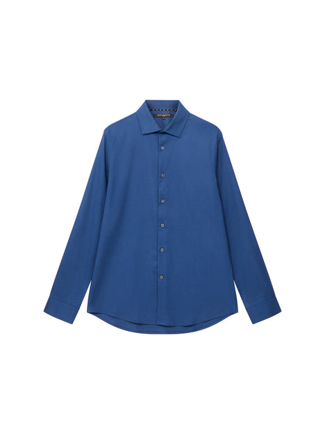 Slim Fit Wool Blend Long Sleeve Shirt