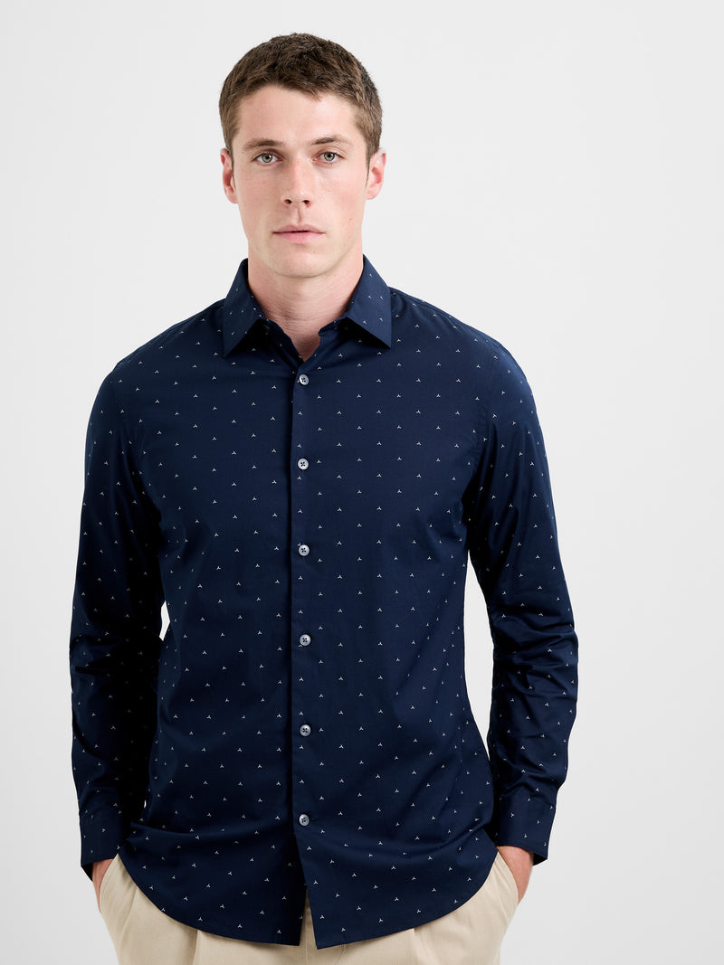 Long Sleeve Regular Fit Geo Line Shirt