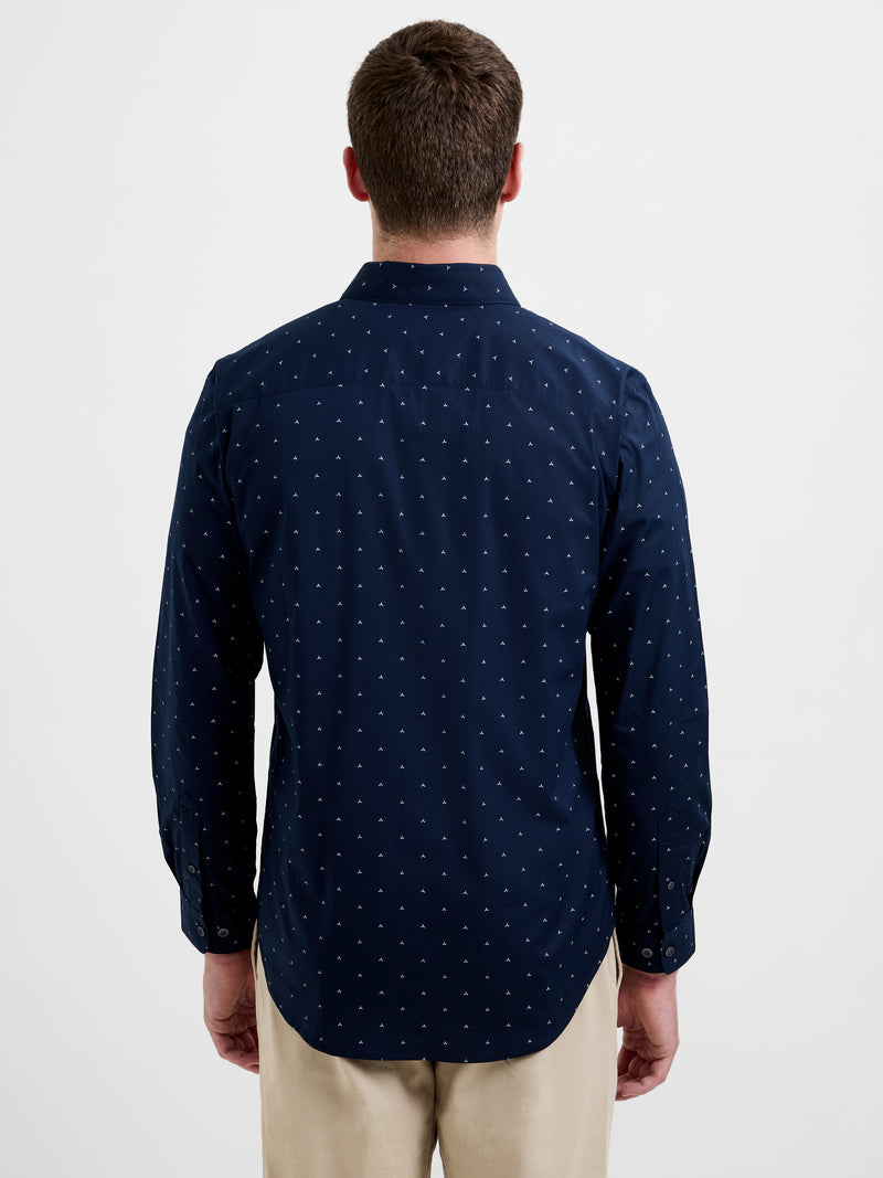 Long Sleeve Regular Fit Geo Line Shirt