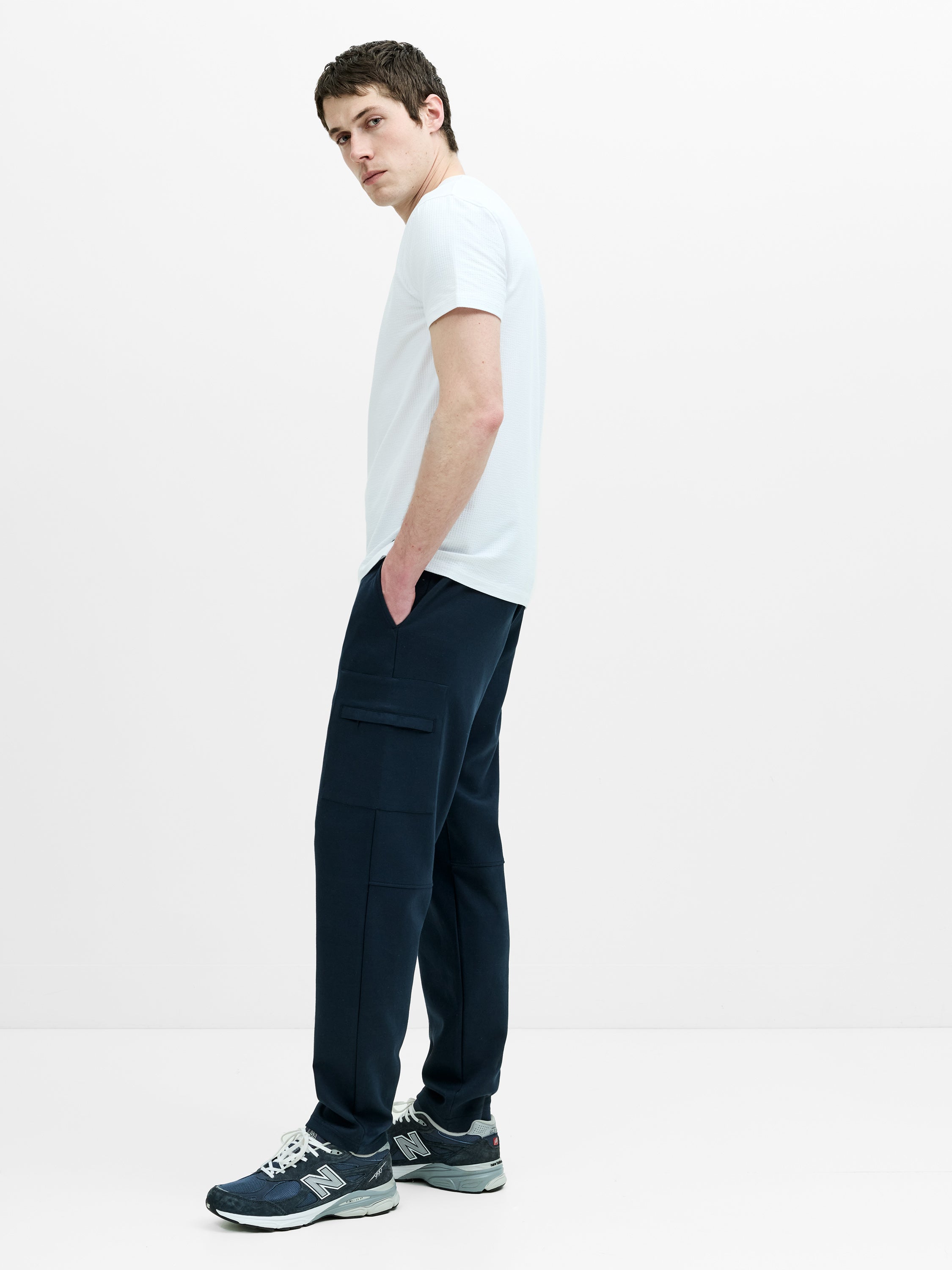 Smart Navy Blue Drawstring Joggers