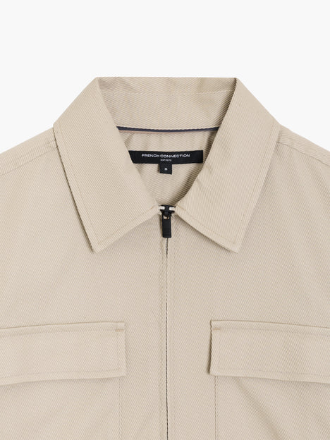 Zip Through Stone Cavalry Jacket