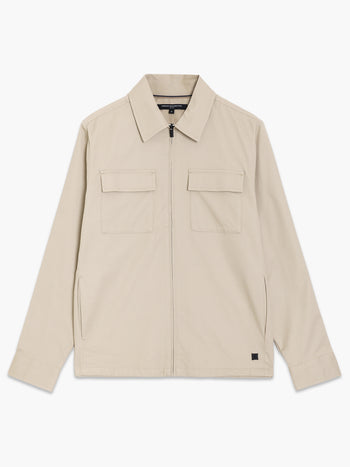 Zip Through Stone Cavalry Jacket