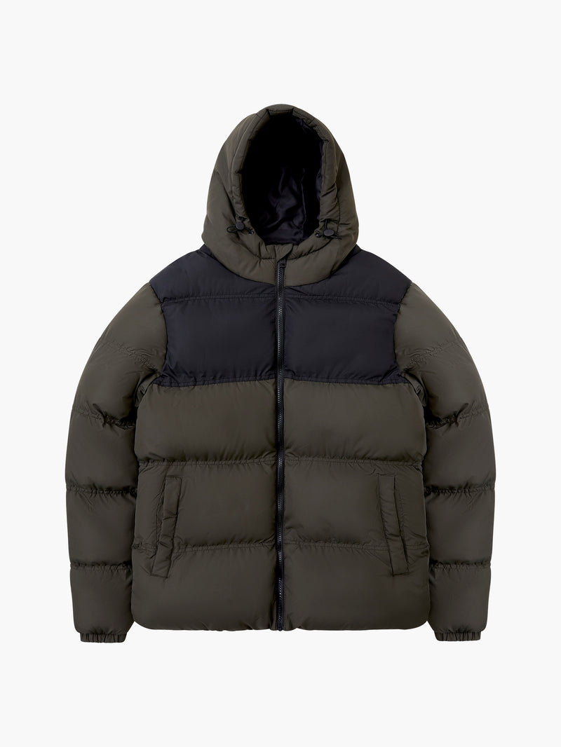 Padded Panel Hooded Mid Length Coat