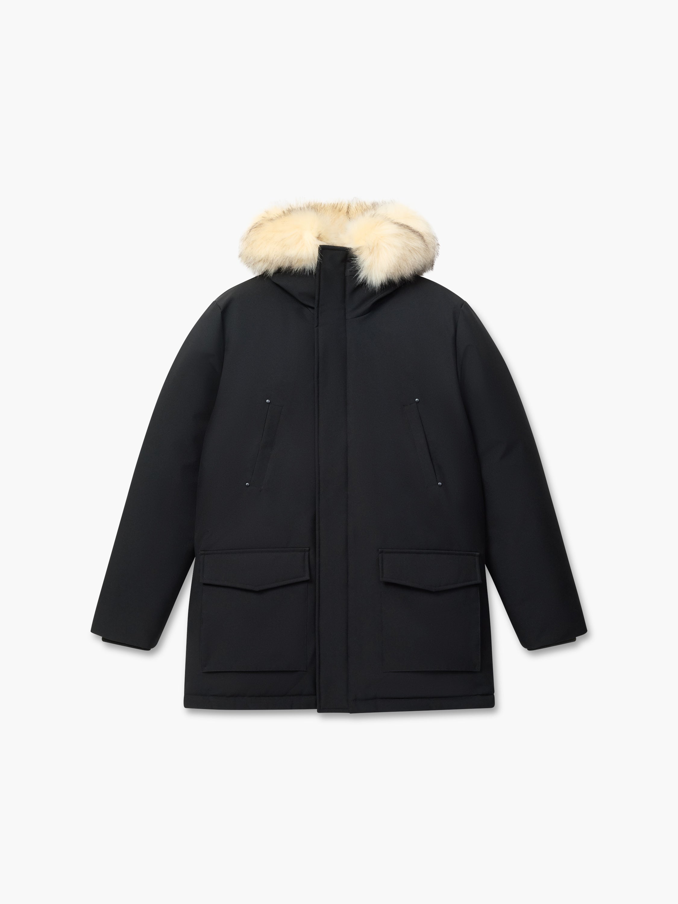 Padded Faux Fur Hooded Parka Coat