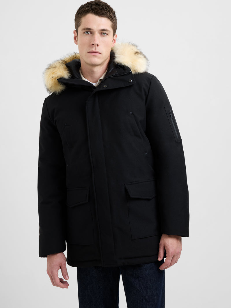 Padded Faux Fur Hooded Parka Coat