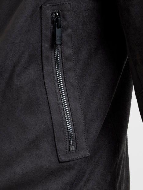 Faux Suede Bomber Jacket
