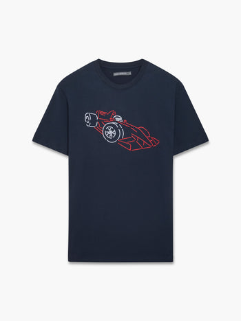 Racing Car Embroidered T-Shirt