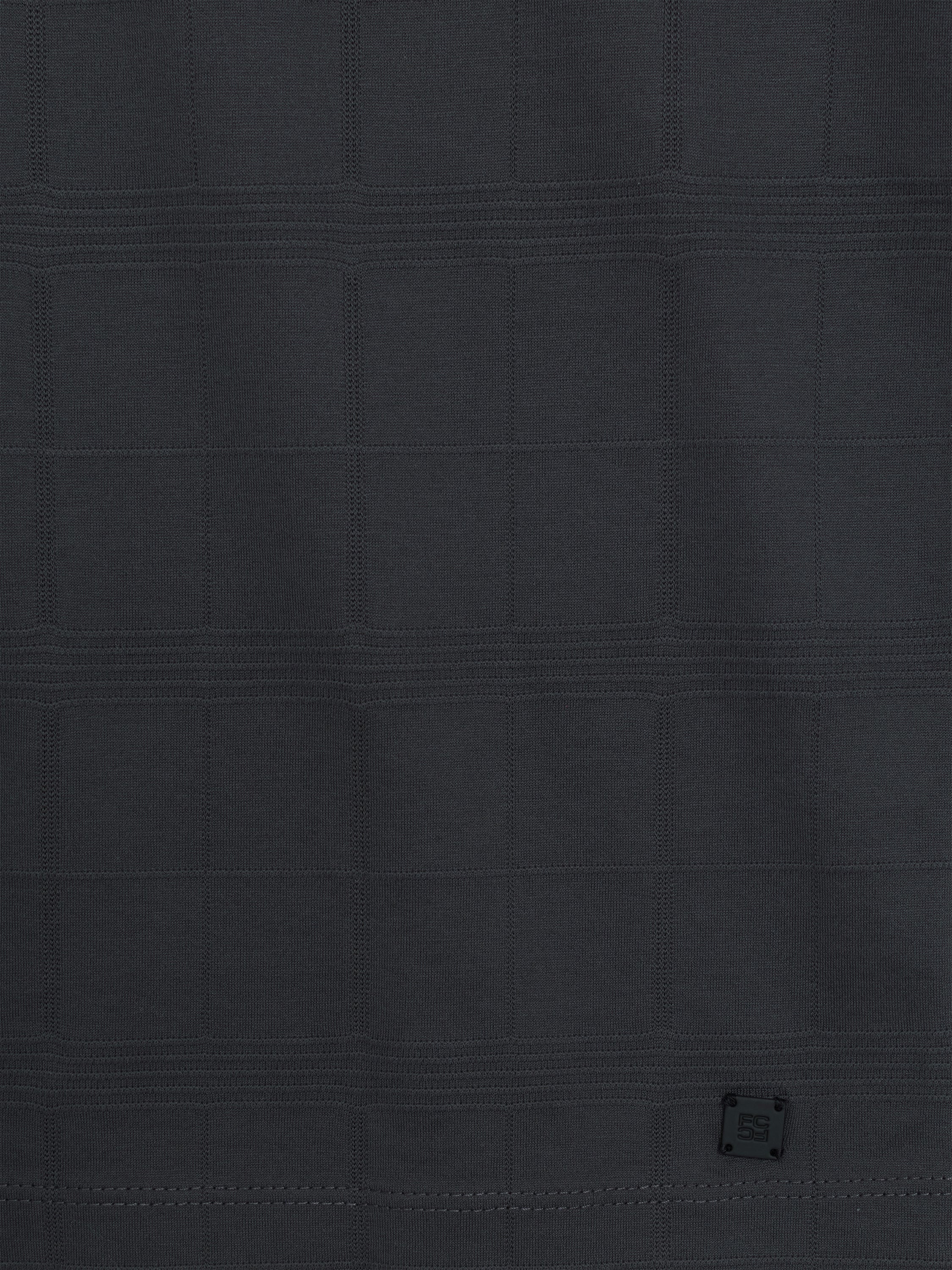Short Sleeve Box Texture Dark Grey Polo Shirt