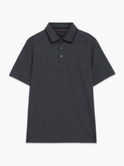 Short Sleeve Box Texture Dark Grey Polo Shirt