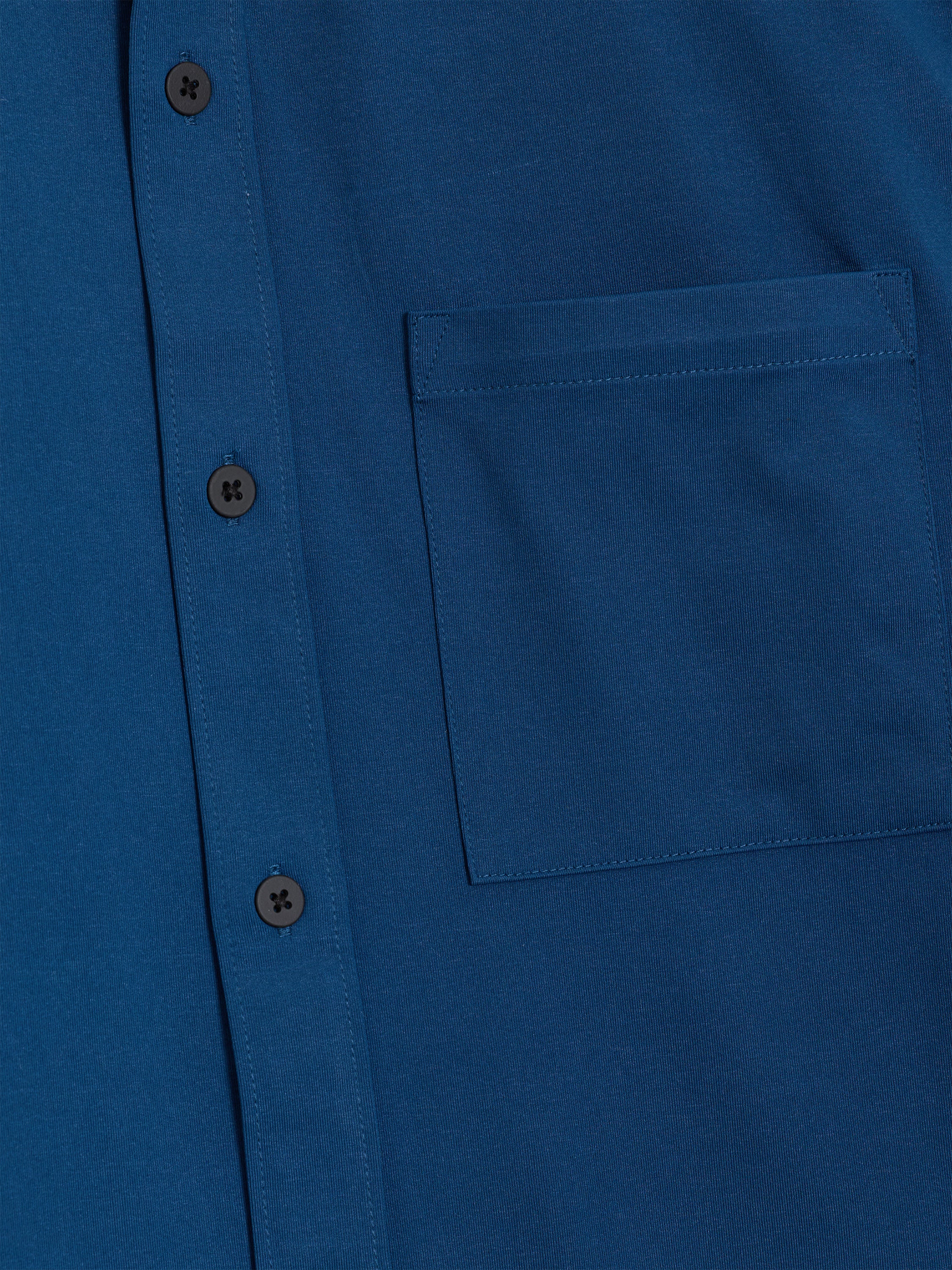 Long Sleeve Soft Jersey Pocket Dark Blue Shirt