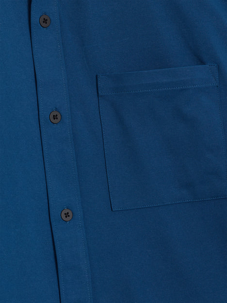 Long Sleeve Soft Jersey Pocket Dark Blue Shirt