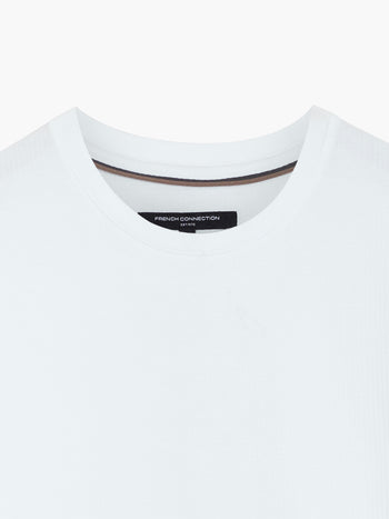 Short Sleeve Micro Seersucker White Stripe T-Shirt