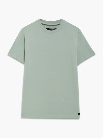 Short Sleeve Micro Seersucker Green Stripe T-Shirt