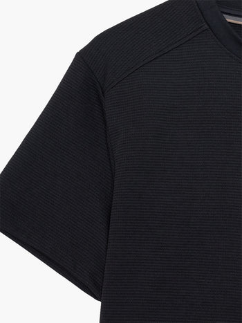 Short Sleeve Black Waffle Jersey T-Shirt