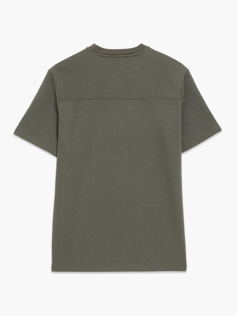 Short Sleeve Khaki Green Waffle Jersey T-Shirt