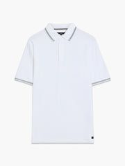 Short Sleeve Tipped Collar White Polo Shirt