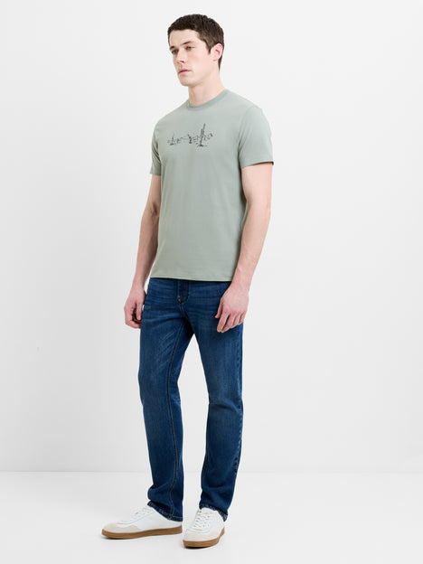 Short Sleeve Desert Graphic Sage Green T-Shirt