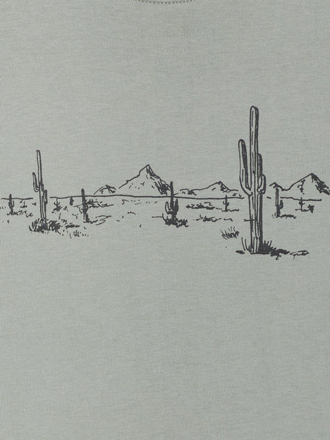 Short Sleeve Desert Graphic Sage Green T-Shirt