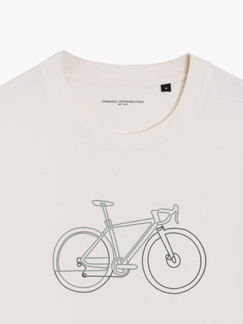 Organic Cotton Bike Graphic White T-Shirt