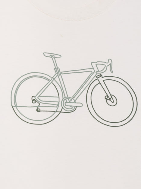 Organic Cotton Bike Graphic White T-Shirt
