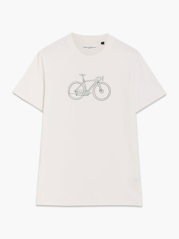 Organic Cotton Bike Graphic White T-Shirt