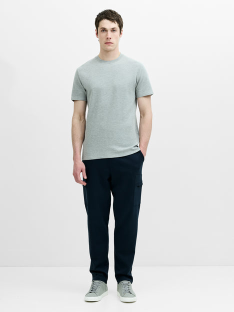 Short Sleeve Ottoman Texture Light Grey T-Shirt
