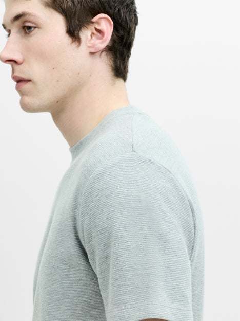 Short Sleeve Ottoman Texture Light Grey T-Shirt